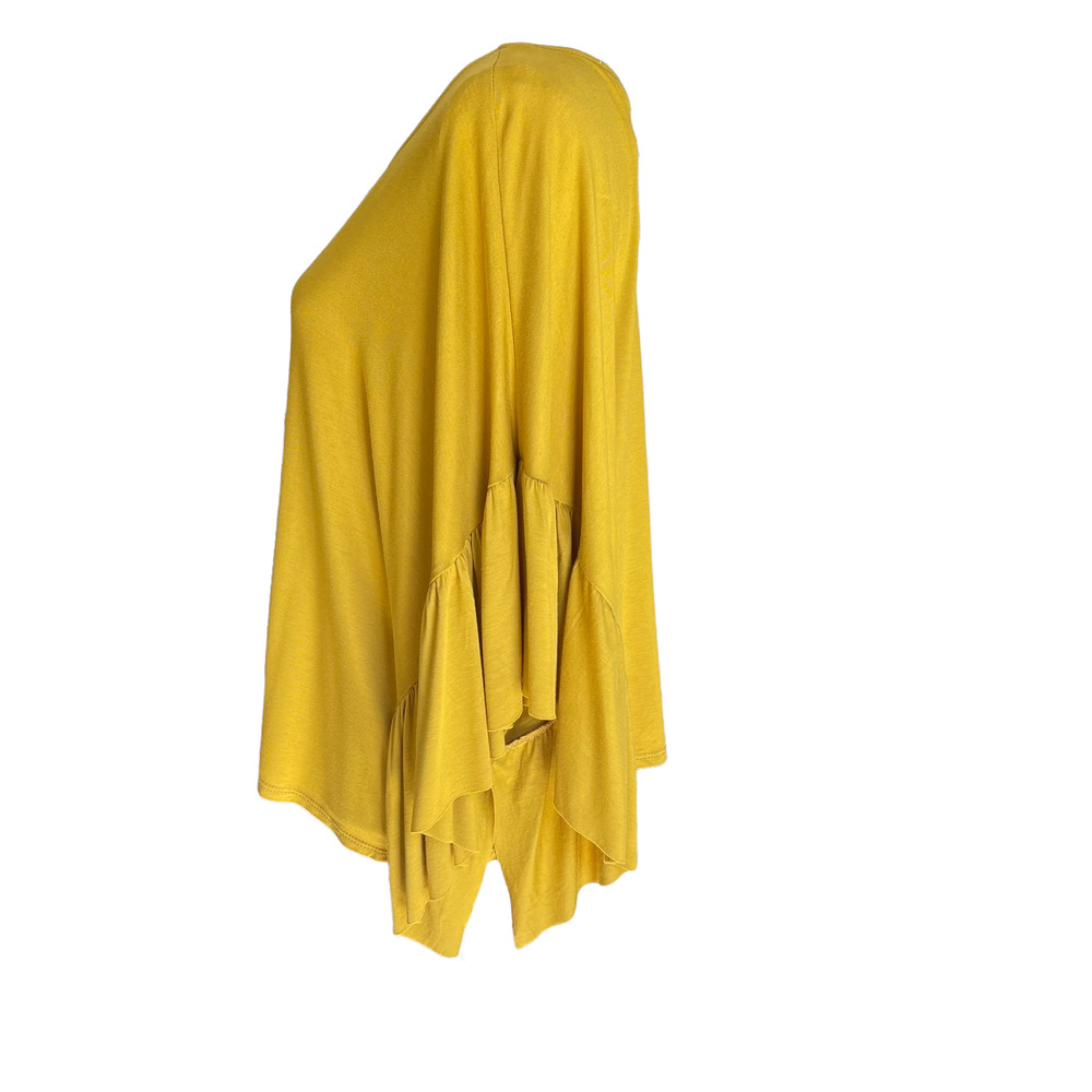 NWT Grade & Gather Mustard Ruffled Top Size L - Picture 3 of 8